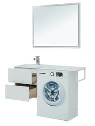Тумба с раковиной Aquanet Алвита 120 L (1200х526х480) левая, подвесная, 2 ящика, белая 243773