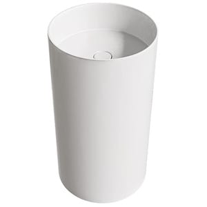 Раковина SALINI Armonia 01 S-Stone (450x450х820) напольная, матовая,  д/к, сифон, белая 130111SM
