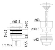 ������ ������ Paffoni ZSCA050ST 1 1/4" CLIC-CLAC � ������� ��������, �����