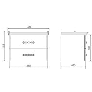 Тумба COMFORTY Неаполь-65 (650х520х500) подвесная, с раковиной, белый глянец 00004148729