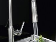 Смеситель для кухни BelBagno BB-LAM38-IN высокий,без д/к,поворотный,выдвижной излив,сатин