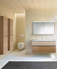 Тумба с раковиной Burgbad Fiumo 1220х490х610 подвесная, корица/дуб кашемир SFXL122F3960FOT45G0200