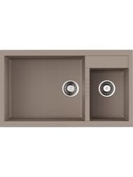 Мойка Omoikiri TEDORI 86-2-LB SA (860х500х240) врезная, тетогранит, бежевый 4993934