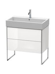 Тумба под раковину Duravit XSquare 784х491х460 напольная, 2 ящика, белый глянец XS447502222 — миниатюра 1