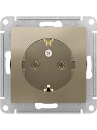 Розетка Systeme Electric ATLASDESIGN с заземлением 16А механизм шампань ATN000543