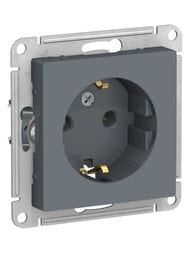 Розетка Systeme Electric ATLASDESIGN с заземлением 16А механизм грифель ATN000743