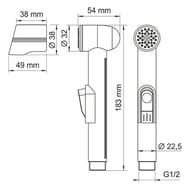 Смеситель встраиваемый WasserKRAFT A117451 с гигиеническим душем (комплект), черный Soft-touch