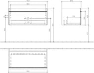 Тумба под раковину Villeroy & Boch VENTICELLO A935 05 PD (953х420х502) 1 ящик, черный, ручки медь