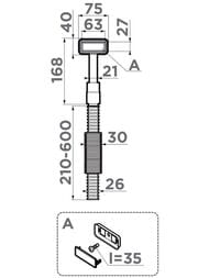 Перелив прямоугольный Omoikiri OV-1-S-GB 4998042 графит