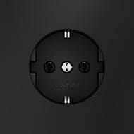 Розетка встраиваемая VOLTUM S70 с заземлением, 16А, черный матовый VLS040108