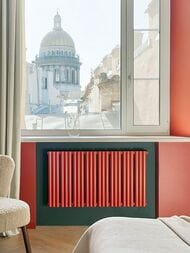 Радиатор стальной Empatiko Takt V S2 двухтруб 1192х536х122 30 сек бок.подкл, 3471Вт, Friendly Red