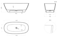 Ванна отдельностоящая Salini Sofia Light 1650х750х580 S-Sense, иск. камень, RAL полностью 103611GF
