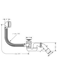 Hansgrohe Слив-перелив для ванны Flexaplus 1 1/2" 58143000