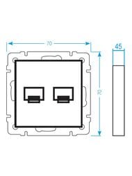 Розетка Werkel двойная Ethernet RJ-45 (черный матовый) W1182208