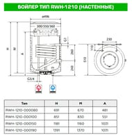 Бойлер косвенного нагрева ROMMER 80 л., 18,5 кВт настенный