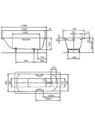 Уценка! Ванна стальная Kaldewei SANIFORM PLUS 363-1 1700х700х410 покрытие easyclean, ножки