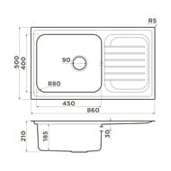 Мойка Omoikiri HARUNA 86 IN (860х500х210) монтаж врезной, нерж.сталь 4993451