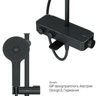 Душевая система AM.PM Inspire 2.0 F0750A522 с термостатом, верхним/ручным душем, черный матовый
