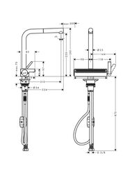 ��������� Hansgrohe Aquno Select M81 ��� ����� 250 �������� ���, ���������� ����� 2jet ���� 73836000