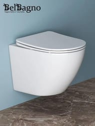 Унитаз подвесной BelBagno UNO (360x482x360) безободковый, сиденье микролифт, белый BB3105CHR/SC — миниатюра 7