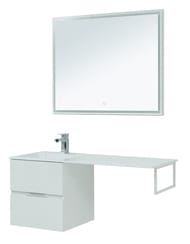 Тумба с раковиной Aquanet Алвита 120 L (1200х526х480) левая, подвесная, 2 ящика, белая 243773