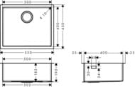 ����� �� ����������� ����� Hansgrohe S71 43427800 (550�450) ��� ����������, �����