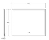 ������� BelBagno (1000�800�30) ���������, ��������� ����������, �������� SPC-GRT-1000-800-LED-TCH-SN