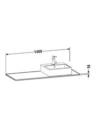 ���������� Duravit XSquare 1400�550�16 1 ����� ������, ����� ������ XS060GR2222