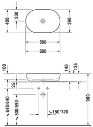 �������� Duravit Luv 600�400 ����., �����, ��������. ����., ������ � �������. ������� 03796000001