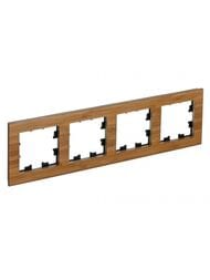 Рамка Systeme Electric ATLASDESIGN NATURE 4 поста, ДЕРЕВО БАМБУК ATN353204