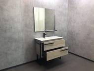 Тумба COMFORTY Дюссельдорф-90 (970х840х470) напольная, с раковиной, дуб дымчатый  00-00004093