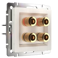 Акустическая розетка Werkel х4 перламутровый рифленый WL13-AUDIOx4