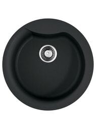 Мойка Omoikiri YASUGATA 48R-BL d485мм, круглая, врезная, тетогранит, черная 4993130