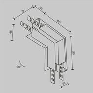 Коннектор угловой внутренний Maytoni Exility (Эксилити) TRA034ICL-42.12B встраиваемый под ГКЛ 12,5 мм, черный