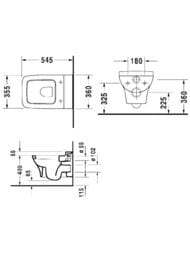 Унитаз подвесной DURAVIT PURAVIDA 2219090000 (360х545х390) горизонтальный выпуск, крепление Durafix