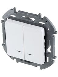 Выключатель LEGRAND INSPIRIA  2-клавишный с подсветкой 10 AX 250 В белый 673630