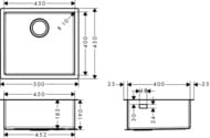 ����� �� ����������� ����� Hansgrohe S71 43426800 (500�450) ��� ����������, �����