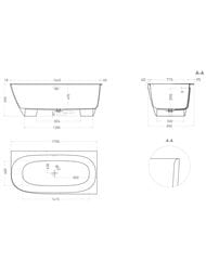 Ванна угловая Salini SOFIA CORNER R (1700х850х590) искусств.камень, S-Stone, черный матовый 102524MF