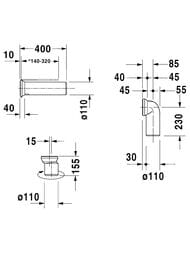Комплект подключения Варио DURAVIT для гор.и верт.подкл., вкл.эксцентрик 0014220000