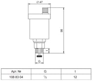 ��������������� �������������� Oventrop 1/2"�, 10 ���, 0-110�C, � �����������, ������ 1088304