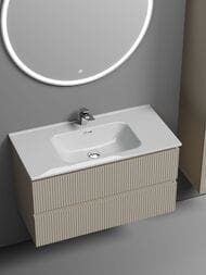 Тумба под раковину SANCOS Snob T (890х445х500) подвесная, два ящика, Beige Soft SNT90CE