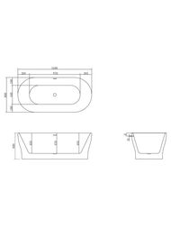 Ванна акриловая BelBagno BB405-1500-800 1500х800х600 отдельностоящая, овальная, белый