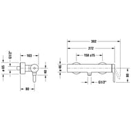 Смеситель для душа Duravit C.1 настенный, однозахватный. цвет: хром C14230000010