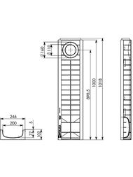 Лоток пластиковый усиленный DN 200 Gidrolica Standart Plus (1000х246х100) 8,9 л/сек  8214