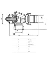 Клапан термостатический Flamco с преднастройкой, DN15, осевой НВ 1/2", F34008