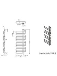 GROTA STELLE R Полотенцесушитель электрический 500х1200 600Вт правый, нержавеющая сталь