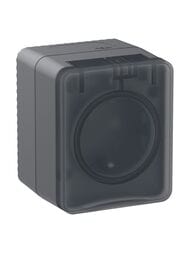 Розетка Systeme Electric ATLASDESIGN с заземлением со шторками 16А 250В IP54 антрацит ATN544045