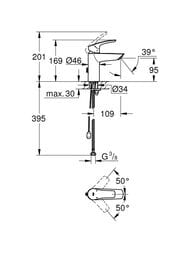 ��������� ��� �������� Grohe EuroSmart 95 ��, �������������, � ��������, S-Size, ���� 33188003
