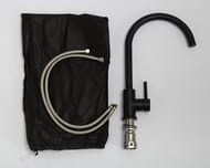 Смеситель для кухни BelBagno BB-LAM03-2-IN-NERO высокий, поворотный излив, черный матовый