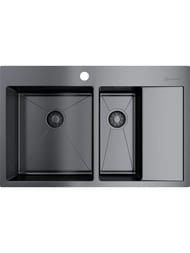 Мойка Omoikiri AKISAME 78-2-GM-L (780х510х200) большая чаша слева, вороненая сталь 4973101